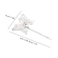 Silver hollow butterfly hair clip for women with detailed texture, dimensions 6.5x3.5cm - Silver (B7106)