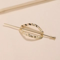 Ensemble d'épingle à cheveux minimaliste en alliage doré avec boucle à texture ondulée - Goutte Martelée Or Lisse