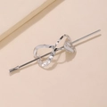 Set fermacapelli minimalista in metallo argento con gabbia a forma di cuore infinito - Cavo Infinito Base Argento (C1333)