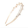 Elegant multi-layered rose gold headband with small pearls and crystals for women - Rose Gold
