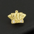 Hip hop style gold crown tooth grillz jewelry set with small clear zircon gemstones - Gold