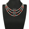 Vista detallada de collares tennis de corazón en esmalte rojo de 18, 20 y 22 pulgadas - 18 pulgadas (45 cm) / Plateado