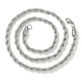 5mm silver stainless steel rope chain necklace for men and women with lobster clasp - 5mm Steel 18inch (45cm)