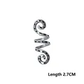 Antique silver Celtic spiral hair clip with black dot accents, 2.7cm length - Silver Small (2.7cm)