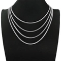 Set di collane a catena Franco in acciaio inossidabile 3mm argento per stile hip hop - Larghezza 3mm Lunghezza 18 pollici (45cm) / Argento