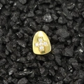 Grillz singolo in oro hip hop con croce in zirconia cubica su pietre nere naturali - Croce Oro Dente Singolo / Oro