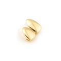 Pair of gold vampire fang grillz for hip hop style featuring silicone molding bars - Upper Part / Gold