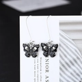 Gothische schwarze Totenkopf Schmetterling Ohrhänger versilbert im Punk-Stil für Damen - Schmetterling Totenkopf Stil (A4436)