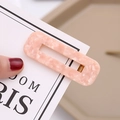 Fermaglio per capelli rettangolare in acetato rosa marmorizzato con clip in metallo oro - Rosa
