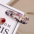Elegant tortoiseshell acetate duckbill hair clip with colorful marble pattern and gold metal base - Marble Multi