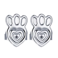 Polished silver heart and crown shaped earring lifters and supports made of metal - Silver Crown Heart Style (A3228)