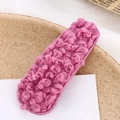 Fermaglio per capelli in peluche rosa riccio per autunno e inverno su vassoio decorativo - Rosso Rosa (E6209)