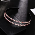 Detail of double-layer rhinestone headband with colorful crystals and non-slip inner teeth - Multicolor Headband