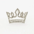 Fermaglio per capelli a corona con cristalli brillanti e base in lega per le donne - Argento Grande (B7415)