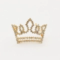 Elegante fermaglio per capelli a corona dorata con cristalli scintillanti da principessa - Oro Grande (B7416)