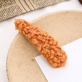Barrette à cheveux en laine d'agneau orange en forme de goutte pour l'automne hiver - Orange (E6208)