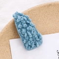 Chic blue fuzzy lamb wool BB hair clip for women with soft plush texture in autumn style - Sky Blue (E6210)