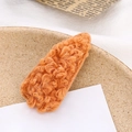 Elegante pinza para el pelo de lana de cordero naranja en bandeja de cerámica - Naranja (E6208)