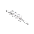 Dettaglio del fermaglio per capelli in lega argento con lettere COOL in rilievo 3D - Stile COOL Argento (C2210)