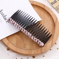Peigne à cheveux fait main à 20 dents avec corde rose tressée et strass en cristal brillant - Rose