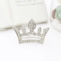 Elegante fermaglio per capelli a corona d'argento con strass per look da principessa - Argento Piccolo (B7412)