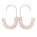 Orecchini a cerchio in oro rosa con motivo geometrico traforato e design filigrana - Oro rosa