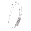 Fonkelende strass hoofdband voor dames met een elegant dubbellaags zilveren design - Zilver
