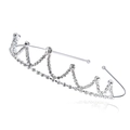 Elegante cerchietto a corona argentato con cristalli bianchi per acconciature da principessa - Argento