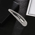 Detailed view of silver hair clips with sparkling rhinestones on black background - Dense Rhinestone Silver (C4217)