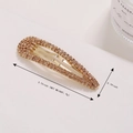 Elegant gold drop hair clip with champagne rhinestones, 3.15 inch length and 9g weight - Champagne Rhinestone Gold (C4218)