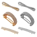 Elegantes Haarklammer-Set mit Strasssteinen in Gold und Silber in drei modernen Formen - Haarspangen Sortiment