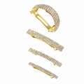 Set de barrettes dorées avec strass scintillants dans une combinaison de 4 pièces - Assortiment Pinces à Cheveux Or