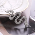 Fermaglio per capelli a serpente argento con strass scintillanti in design a forma di S - Argento B9137