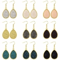 Wassertropfen Kristall Ohrhänger erhältlich in neun bunten matten und glitzernden Farben - 9-Paar-Set - Mehrfarbiger Wassertropfen-Stil (A8201-9) / 9 Paare Set