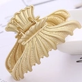 Pinza per capelli opaca dorata a forma di conchiglia con molla per capelli folti - Forma a Ventaglio Oro Opaco (E5408)