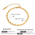 Bracciale a catena a chicco di caffè in acciaio inossidabile placcato oro 18 carati - Stile Chicco di Caffè (SL41471)