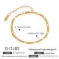 Waterproof 18K gold plated stainless steel Figaro bracelet with hypoallergenic finish - Classic Figaro Chain (SL41463)