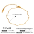 Waterproof 18K gold plated stainless steel wave chain bracelet with 5cm extension - Wavy Textured Chain (SL41464)