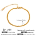 Polished 18K gold plated stainless steel Cuban chain bracelet with lobster clasp - Minimalist Cuban Chain (SL41465)