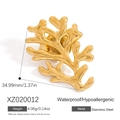 Poliertes Korallenzweig-Broschen-Design aus vergoldetem Edelstahl, wasserfest und allergiefrei - Korallenzweig Stil (XZ020012) / Gold