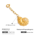 18K gold plated stainless steel seashell pendant necklace with sparkling zircon - Conch Rhinestone Charm (PJ92212) / 27.96mm / Gold