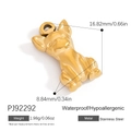 Colgante Bulldog Francés de acero dorado, tamaño 16,82 mm y un peso de 1,98 g - Estilo Bulldog Francés Dorado (PJ92292)