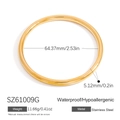 Brazalete minimalista de acero inoxidable chapado en oro de 18K y 64,37 mm de diámetro - Ancho de 5mm / Dorado