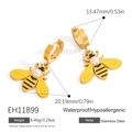 Bienenohrringe aus Edelstahl mit Perleneinlage und 18K vergoldeter Oberfläche - Bienen Kunstperlen Ohrringe (EH11899) / Gold