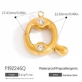 18K gold plated stainless steel letter Q pendant with zircon stones for DIY jewelry - Letter Q Style (PJ92246Q)