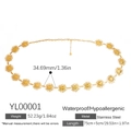 Cadena de cintura de acero inoxidable bañada en oro 18K con colgantes de sol y ajuste - Estilo de Relieve del Dios del Sol (YL00001)