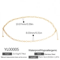 Cadena de cuerpo de acero inoxidable dorado impermeable con diseño de doble aro - Estilo de Anillos Alternos de Dos Tamaños (YL00005)