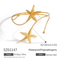 Bracelet de bras en acier inoxydable doré avec motif étoile de mer, sans allergie - Style Étoile de Mer Texturée (SZ61147) / Or