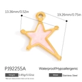Pink enamel star pendant in gold stainless steel finish for DIY jewelry making - Pink Quicksand Irregular Star Style (PJ92255A)