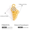 Colgante de concha dorada en acero con circonitas y medidas de tamaño precisas - Estilo De Concha Incrustada De Circonio Oro (PJ92257A)